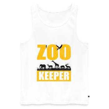 Zoo Zoologie Tierpark Tier Tiere Safari Afrika - Männer Premium Bio Tank Top - Weiß - Vorne - AI Model Male 178 light (178cm)