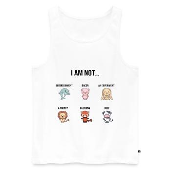 Vegan Vegan Vegan Animal Welfare Animal Welfare - Men's Premium Organic Tank Top - white - Front - Michal (187cm)