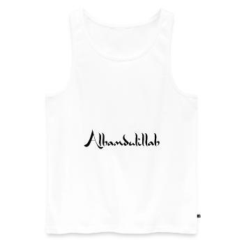Alhamdulillah - Débardeur bio Premium Homme - blanc - Devant - AI Model Male 178 light (178cm)