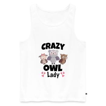 Verrückte Eulen Lady Eule Liebhaber Tiere - Männer Premium Bio Tank Top - Weiß - Vorne - Michal (187cm)