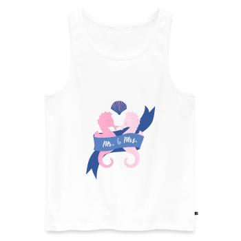 Mr. und Mrs. Seepferd - Männer Premium Bio Tank Top - Weiß - Vorne - AI Model Male 178 light (178cm)