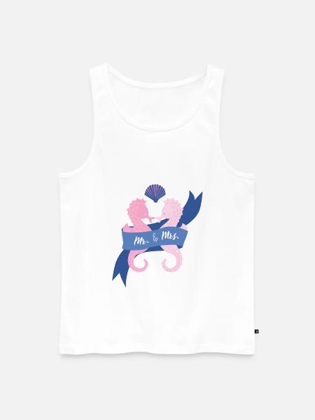 Mr. und Mrs. Seepferd - Männer Premium Bio Tank Top - Weiß