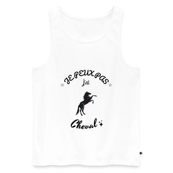 Je peux pas j'ai cheval - Débardeur bio Premium Homme - blanc - Devant - Michal (187cm)