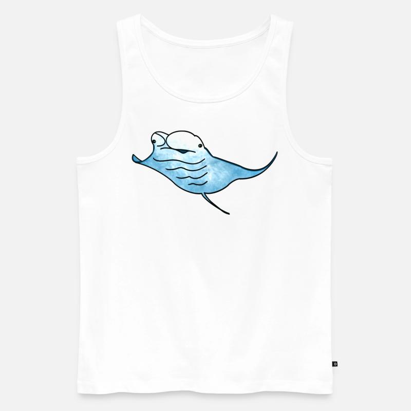 Mantarochen Manta Rochen - Männer Premium Bio Tank Top - Weiß