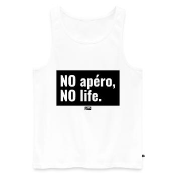 Amusant ce motif no Apéro no life - Débardeur bio Premium Homme - blanc - Devant - Michal (187cm)