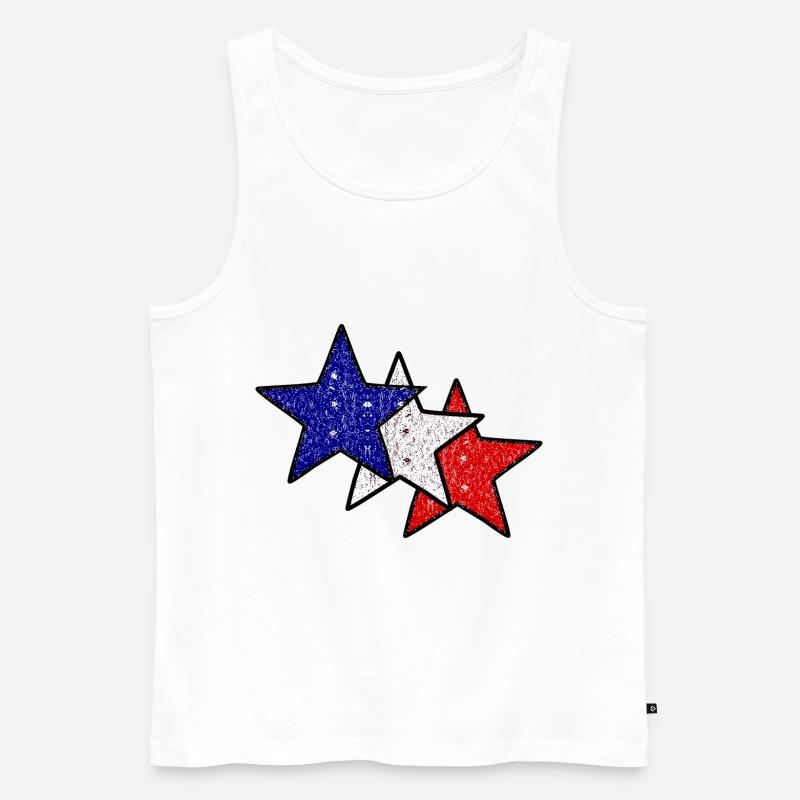 Die Sterne Frankreichs - Männer Premium Bio Tank Top - Weiß