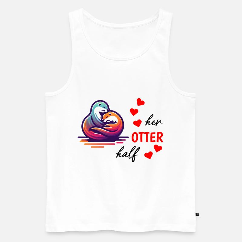 Otter half liebe geschenk - Männer Premium Bio Tank Top - Weiß