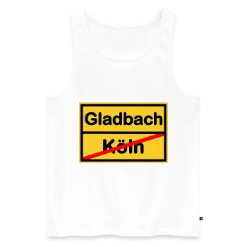 Les supporters arrivent - Débardeur bio Premium Homme - blanc - Devant - Michal (187cm)
