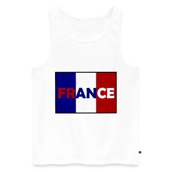 Les autocollants Français - Débardeur bio Premium Homme - blanc - Devant - AI Model Male 178 light (178cm)