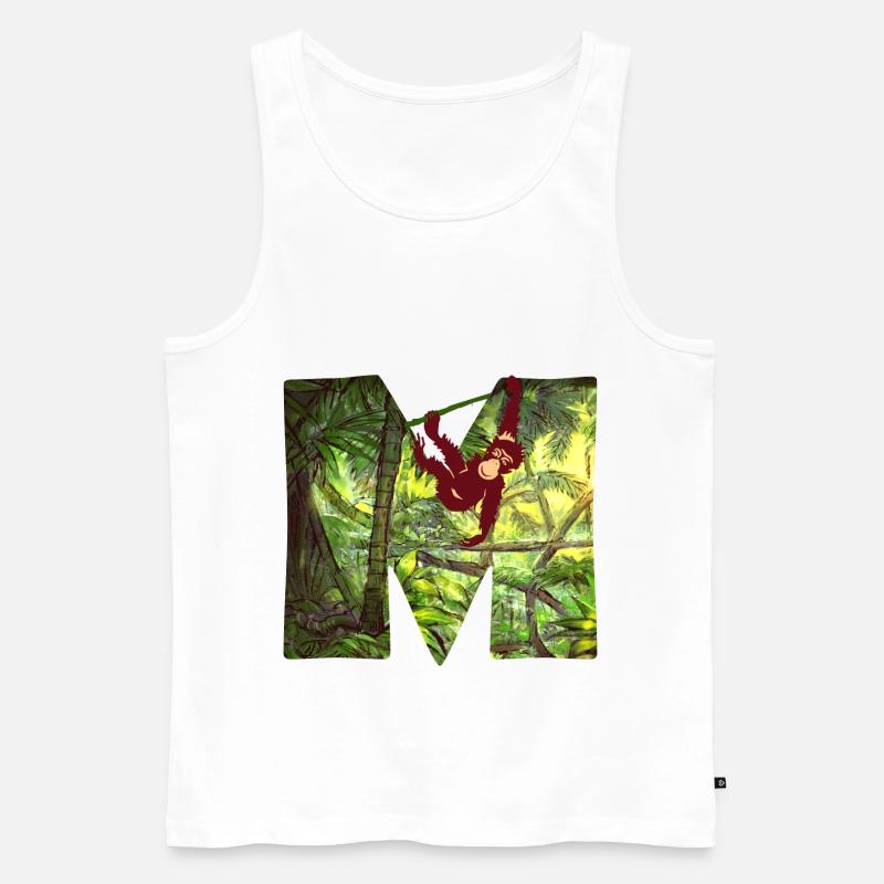 dschungel mit affe m - Männer Premium Bio Tank Top - Weiß