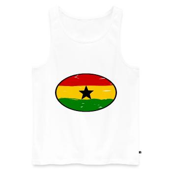 Autocollants Ghana - Débardeur bio Premium Homme - blanc - Devant - Michal (187cm)