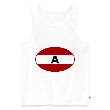 Autocollants de voiture Autriche - Débardeur bio Premium Homme - blanc - Devant - AI Model Male 178 light (178cm)