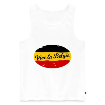Vive la Belgique - Débardeur bio Premium Homme - blanc - Devant - Michal (187cm)