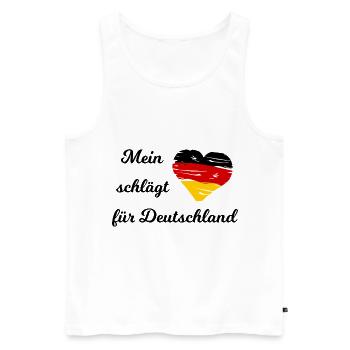 Die Deutschland Liebe - Männer Premium Bio Tank Top - Weiß - Vorne - AI Model Male 178 light (178cm)