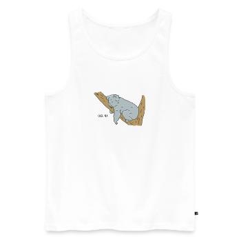 Sleeping Koala on Tree Branch Doodle - Men's Premium Organic Tank Top - white - Front - AI Model Male 178 light (178cm)