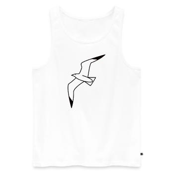 Mouettes - Débardeur bio Premium Homme - blanc - Devant - Michal (187cm)