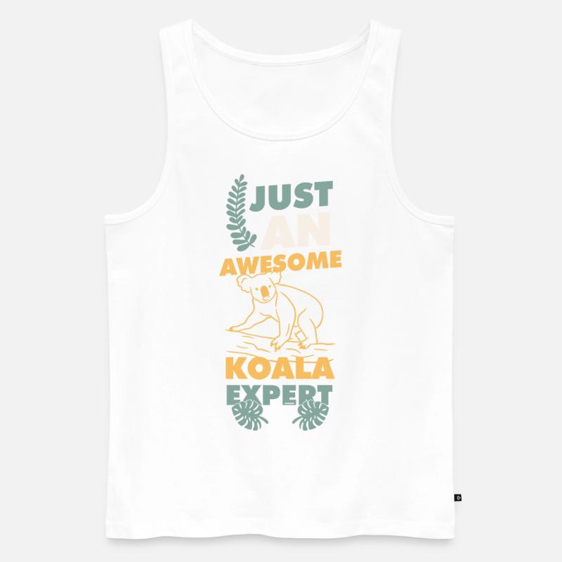 Koala Experte Kind Baby Geschenk - Männer Premium Bio Tank Top - Weiß