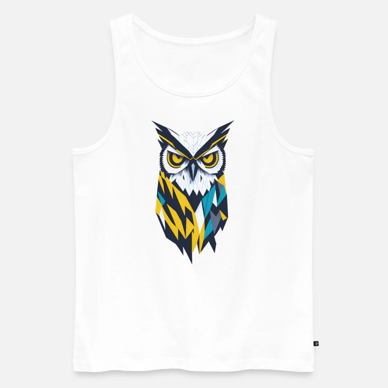 Geometrische Eule - Männer Premium Bio Tank Top - Weiß