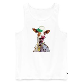 coole Kuh - Männer Premium Bio Tank Top - Weiß - Vorne - Michal (187cm)