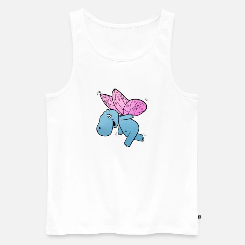 Nilpferd Schmetterling - Männer Premium Bio Tank Top - Weiß