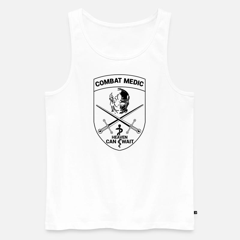 CM Patch final2b leer svg - Männer Premium Bio Tank Top - Weiß