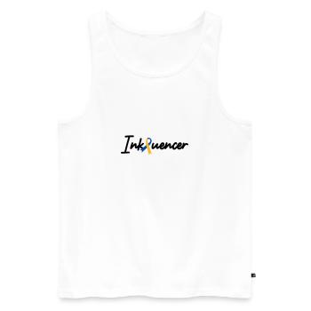 Inkluencer Inklusion Down Syndrom - Männer Premium Bio Tank Top - Weiß - Vorne - AI Model Male 178 light (178cm)