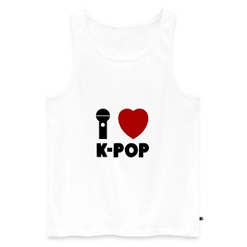 J’adore K-Pop Karaoke Heart - Débardeur bio Premium Homme - blanc - Devant - Michal (187cm)