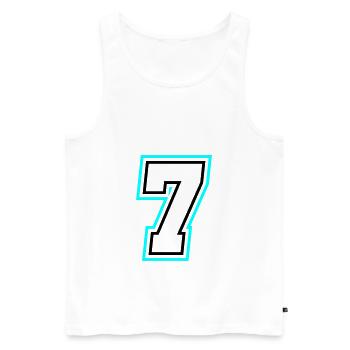 7 nombre symbole - Débardeur bio Premium Homme - blanc - Devant - Michal (187cm)