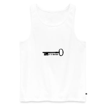 La clé de votre cœur - Débardeur bio Premium Homme - blanc - Devant - AI Model Male 178 light (178cm)