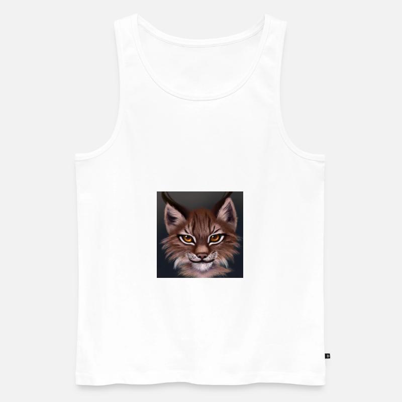 Junger Luchs - Männer Premium Bio Tank Top - Weiß