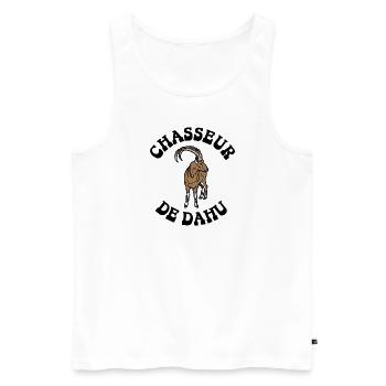 chasseur de dahu - Débardeur bio Premium Homme - blanc - Devant - Michal (187cm)