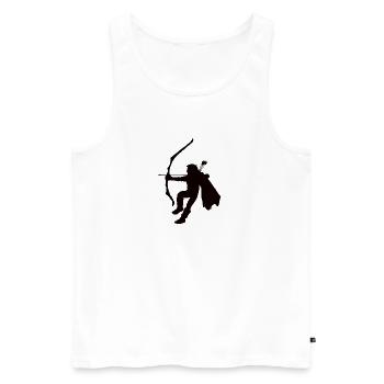 Silhouette de Ranger, Silhouette De Joueur De Rôle - Débardeur bio Premium Homme - blanc - Devant - Michal (187cm)