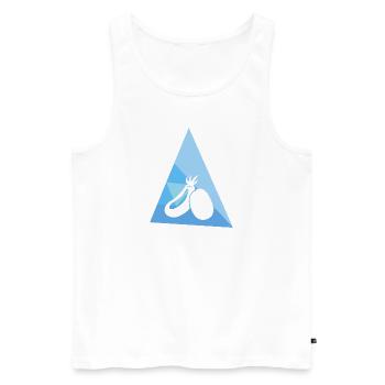 Veganerin Fleisch Tierschutz - Männer Premium Bio Tank Top - Weiß - Vorne - AI Model Male 178 light (178cm)