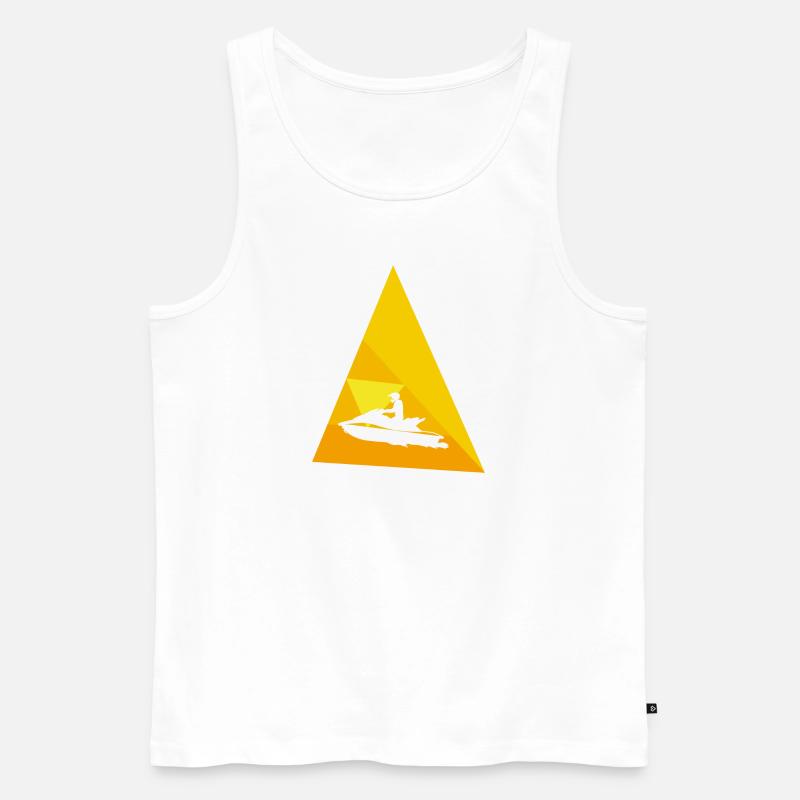 Jetski Wakeskating Boot - Männer Premium Bio Tank Top - Weiß