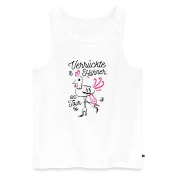 Team Braut verrückte Hühner on Tour - Männer Premium Bio Tank Top - Weiß - Vorne - Michal (187cm)