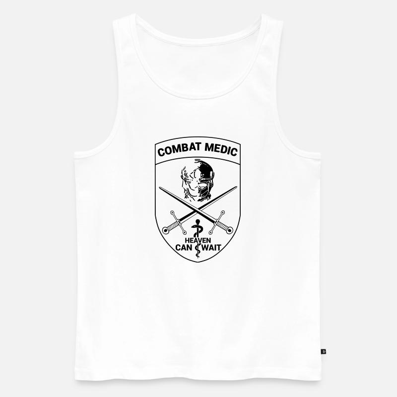 CM Patch final2b leer svg - Männer Premium Bio Tank Top - Weiß