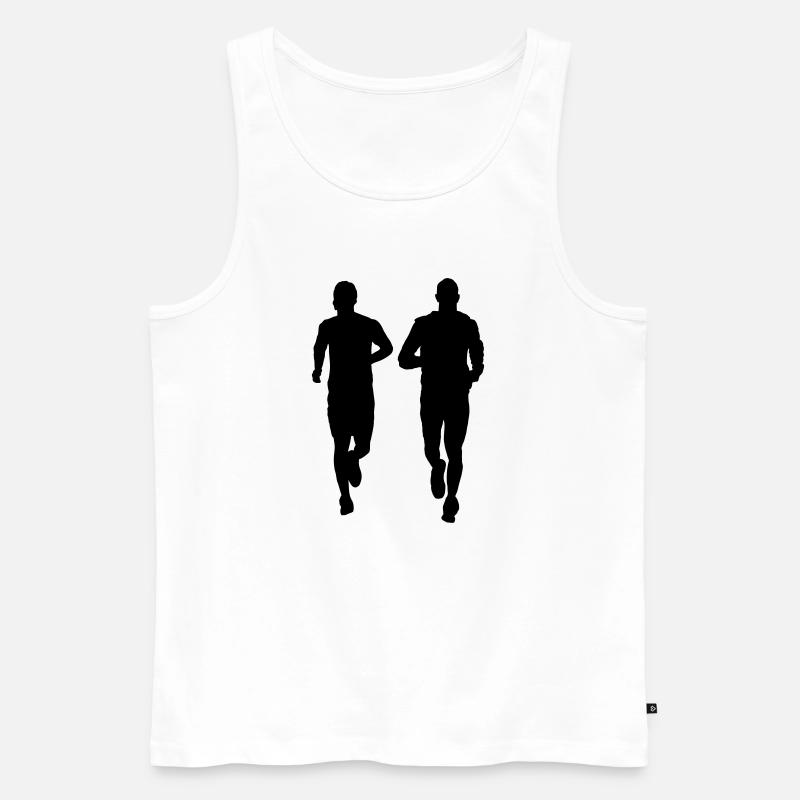 laufendes Paar zwei Männer - Männer Premium Bio Tank Top - Weiß