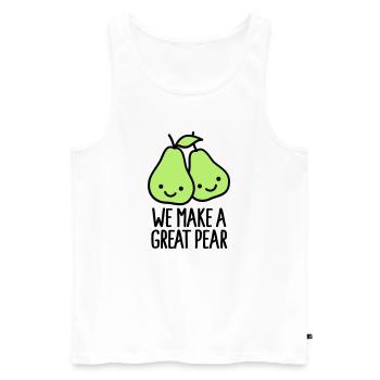 We make a great pear - Männer Premium Bio Tank Top - Weiß - Vorne - AI Model Male 178 light (178cm)