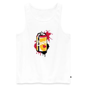 opened soda can in graffiti style - Men's Premium Organic Tank Top - white - Front - AI Model Male 178 light (178cm)