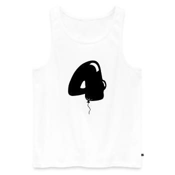 4 vier, Lufballon Zahl - Männer Premium Bio Tank Top - Weiß - Vorne - AI Model Male 178 light (178cm)