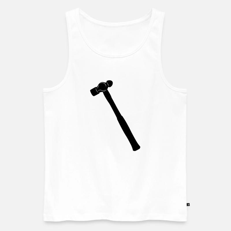 Kugelhammer oder Dellhammer Schattenbild - Männer Premium Bio Tank Top - Weiß
