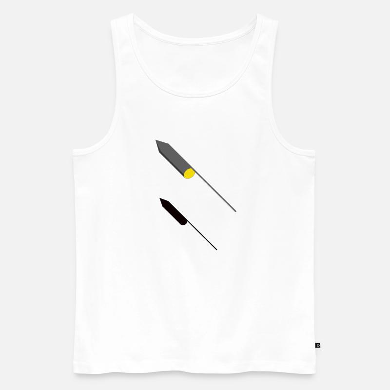 3D Rakete - Design - Männer Premium Bio Tank Top - Weiß