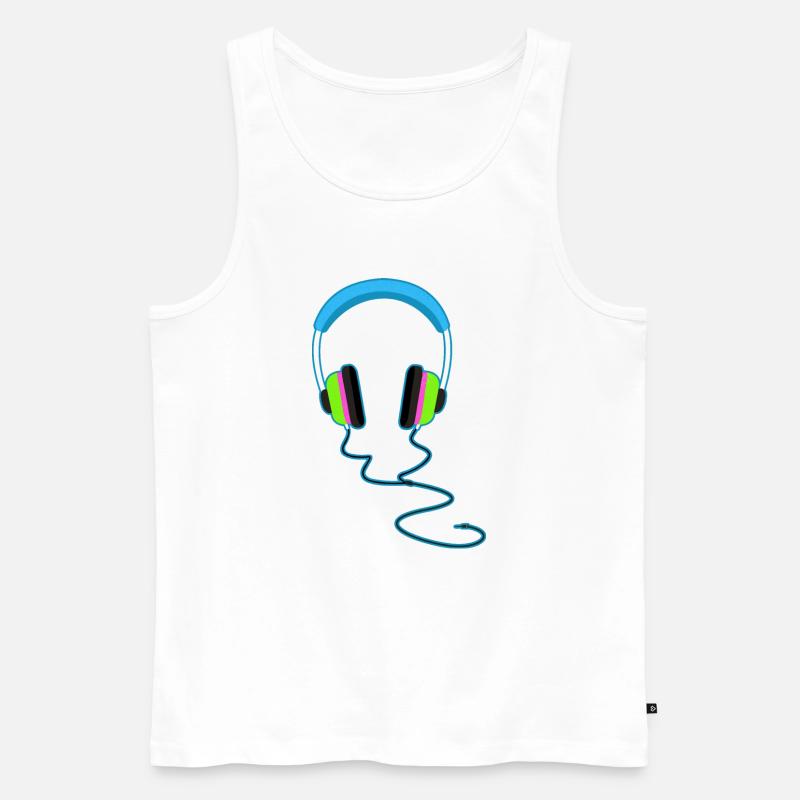 Glitzernder Regenbogenhelm - Männer Premium Bio Tank Top - Weiß