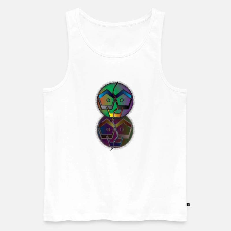 Chromatic Crack Duo - Männer Premium Bio Tank Top - Weiß