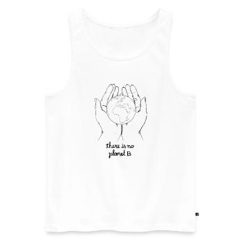 There is no planet b - Männer Premium Bio Tank Top - Weiß - Vorne - Michal (187cm)