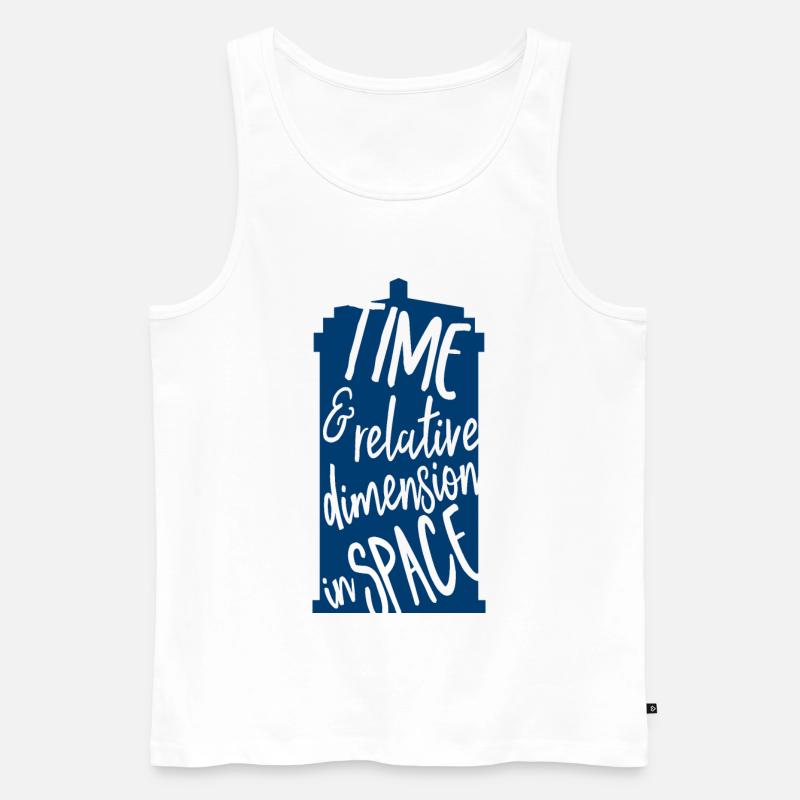 Temps et dimension relative dans l’espace - Débardeur bio Premium Homme - blanc