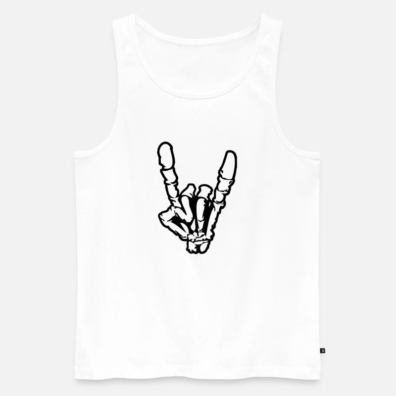 Rock'n'Roll- oder Heavy-Metal-Handzeichen * - Männer Premium Bio Tank Top - Weiß