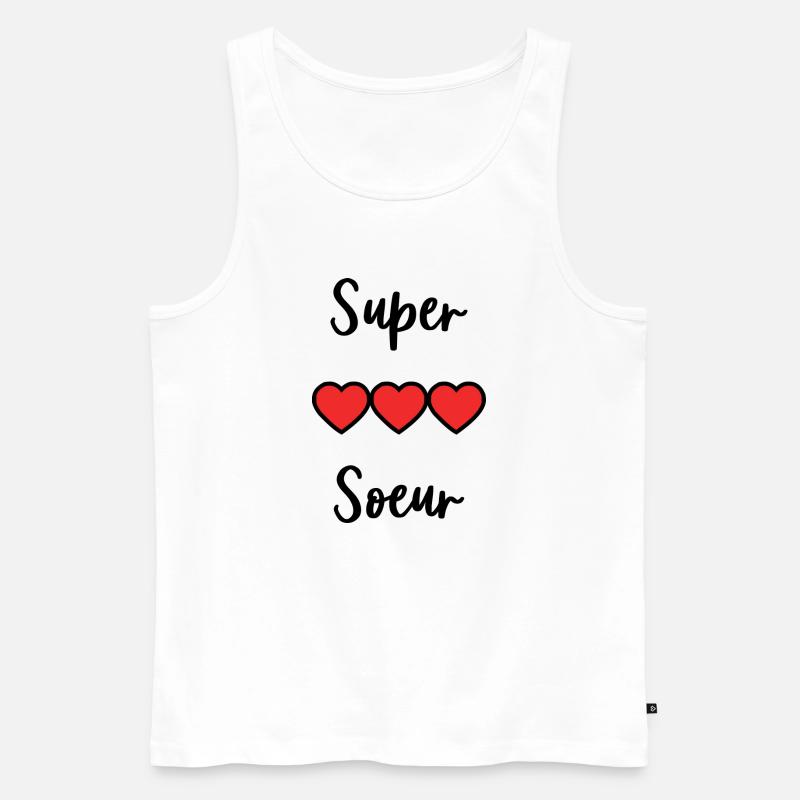 SUPER SCHWESTER - Männer Premium Bio Tank Top - Weiß