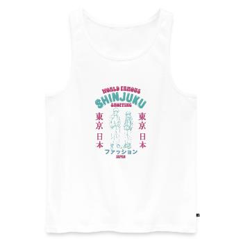 World Famous Shinjuku shopping district - Männer Premium Bio Tank Top - Weiß - Vorne - AI Model Male 178 light (178cm)