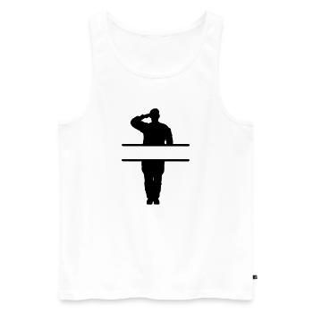 Greeting of respect banner - Men's Premium Organic Tank Top - white - Front - AI Model Male 178 light (178cm)
